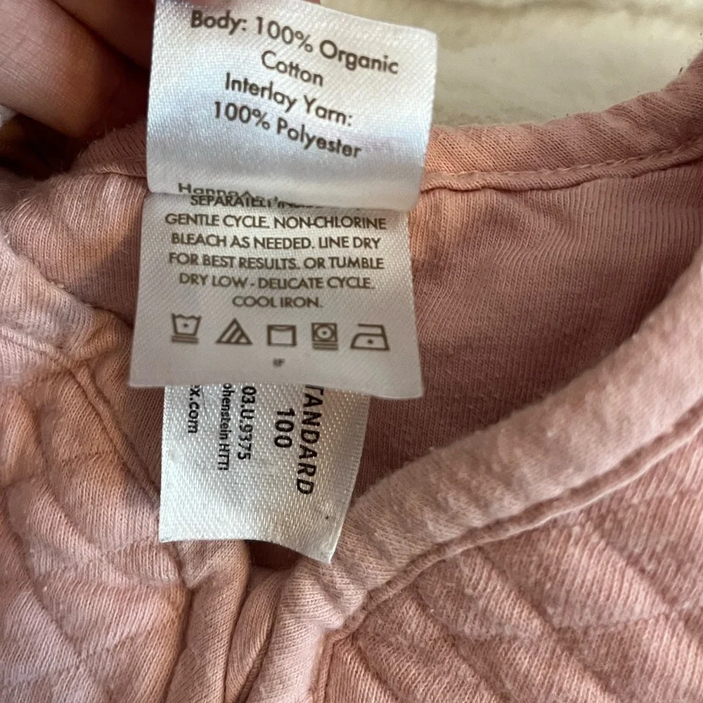 Hanna Andersson M Light Pink 100% Organic Minimal Clean Girl Wearable Sleep Sack